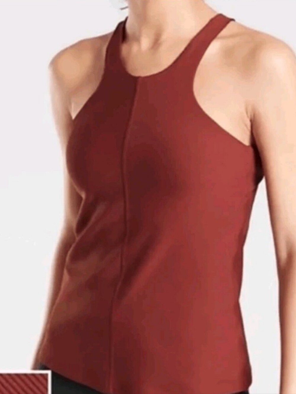 Athleta Russet Brown/Orange High-Neck Racerback Tank